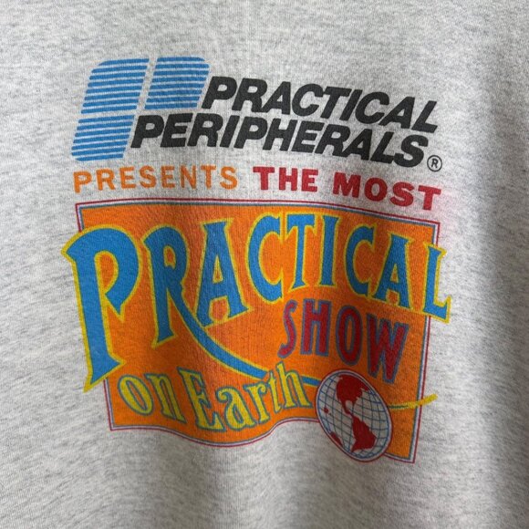 Vintage Jerzees Most Practical Show on Earth Crewneck Sweatshirt Oatmeal Size XL - Picture 3 of 7